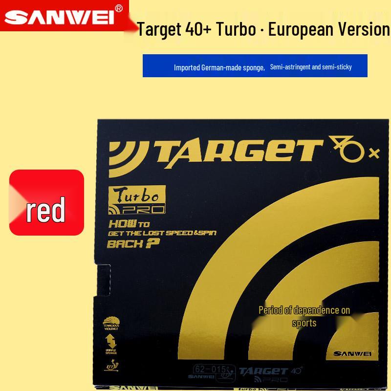 SANWEI Target 40+ Euro Table Tennis Racket with Inverted Rubber & German Sponge.
