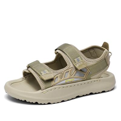 Modische Herren Outdoor-Strandsandalen mit weicher Sohle Hochwertige Sommersandalen Herren-Strandschuhe mit Doppelfunktion Rutschfeste Zehensandalen Beige