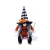 Handmade Pumpkin Dwarf Faceless Doll Cute Gnome Plush Toy Ornament Halloween Dwarf Decoration  Gift