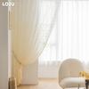 1 buc LOZUJOJU modern artistic luxos fereastră tul translucid Ginkgo leaf brodat perdea transparentă pentru living room dormitor fereastră decor acasă