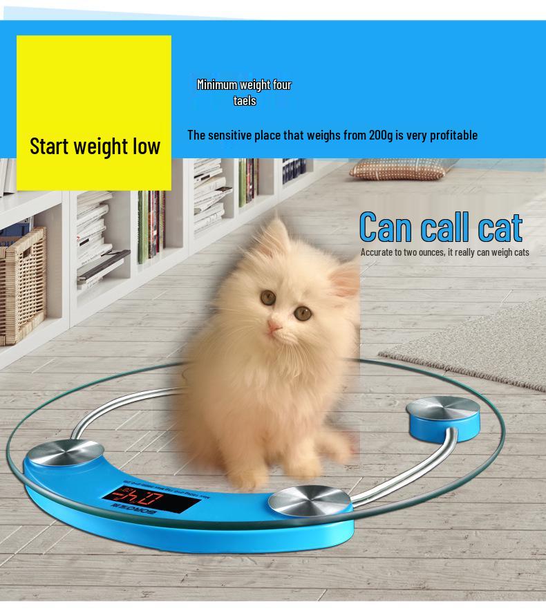Baolan Round Smart Glass Body Scale - Electronic Health Weight Scale for Adults