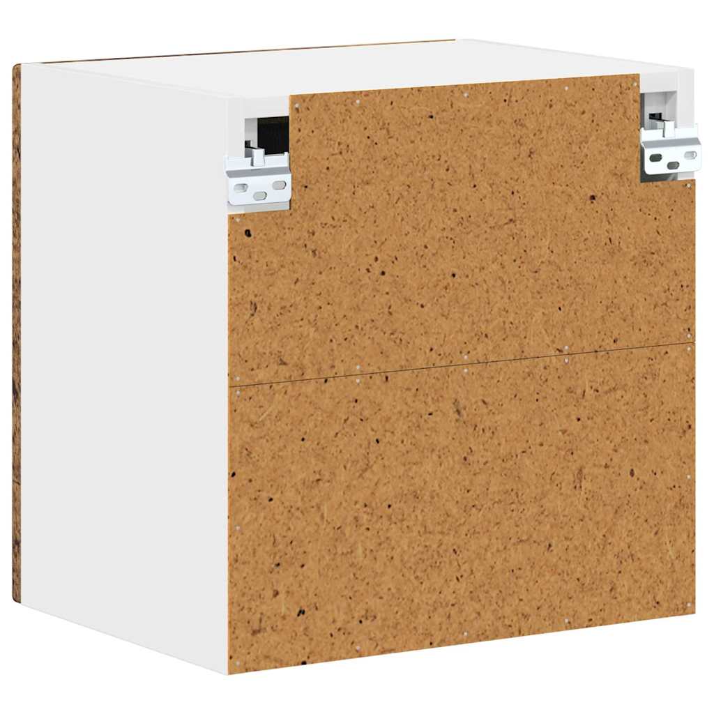 Wall Mounted Glass Cabinet LUCCA Rustic Wood Look 40 x 31 x 40 cm Particleboard