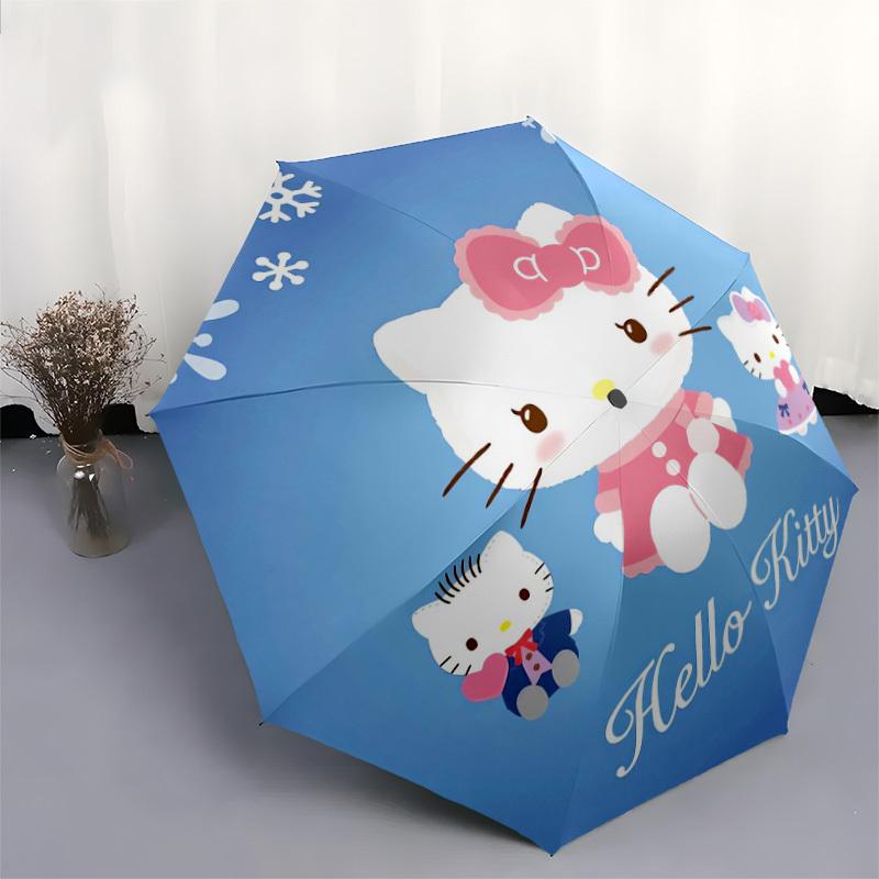 1pc Hello Kitty Winter Edition Umbrella with Plastic Handle,Suitable for All Seasons Home Travel Outdoor UmbrellaSanlio542
