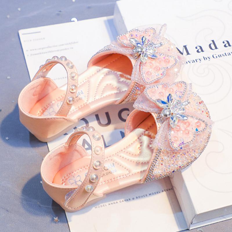 

Дівчачі півбосоніжки літні водяні діамантові м які підошви туфлі принцеси дитячі баото малюкова дівчинка одинарні туфлі 25 рожевий