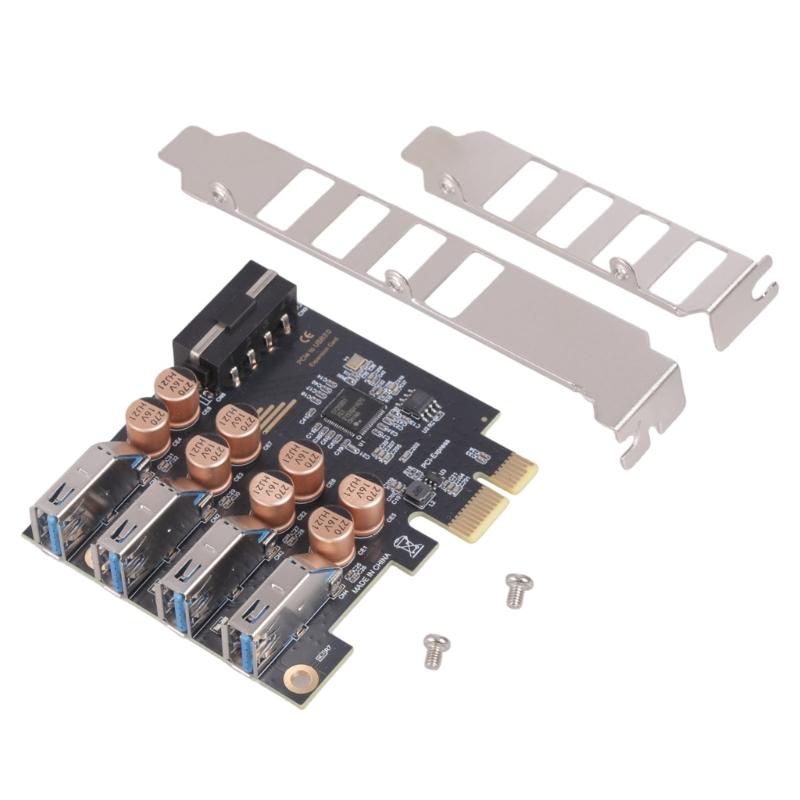 

Practical PCIe to 4 Port USB 4Pin Card Adapter Card Desktop USB PCIE USB 3.2 Expansion Card for Desktop Motherboard 1