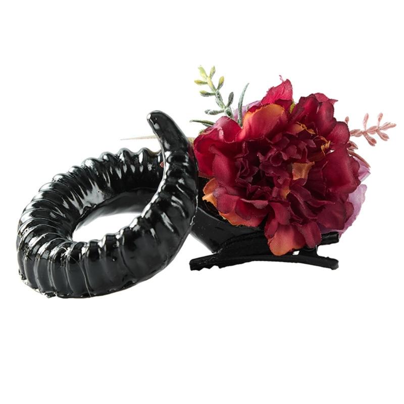 Gothische Schafshorn-Haarnadel für Halloween-Cosplay-Kostüm Unisex Leichtgewichtige Cosplay-Requisiten Harzmaterial