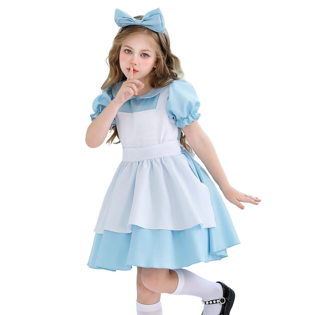 June 1st Children's Day Performance Clothes Alice Princess Dress Maid Clothes Girl Clothes Pastoral Farm Wind Dress Cos