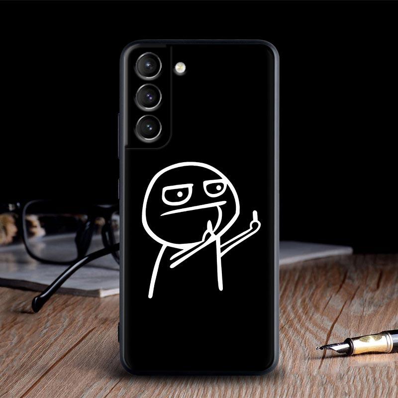 Funny Man Middle Finger Silicone Case For Samsung Galaxy S23 Ultra S24 5G S21 S20 FE Cover For Galaxy S22 S23 S24 S10 Plus Cases