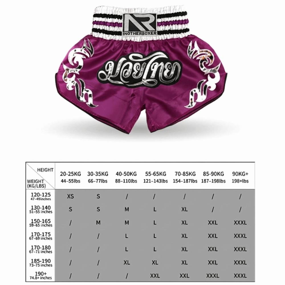Satin Material Boxing Shorts Embroidery Design Kickboxing Shorts New Fight Shorts  MMA Training