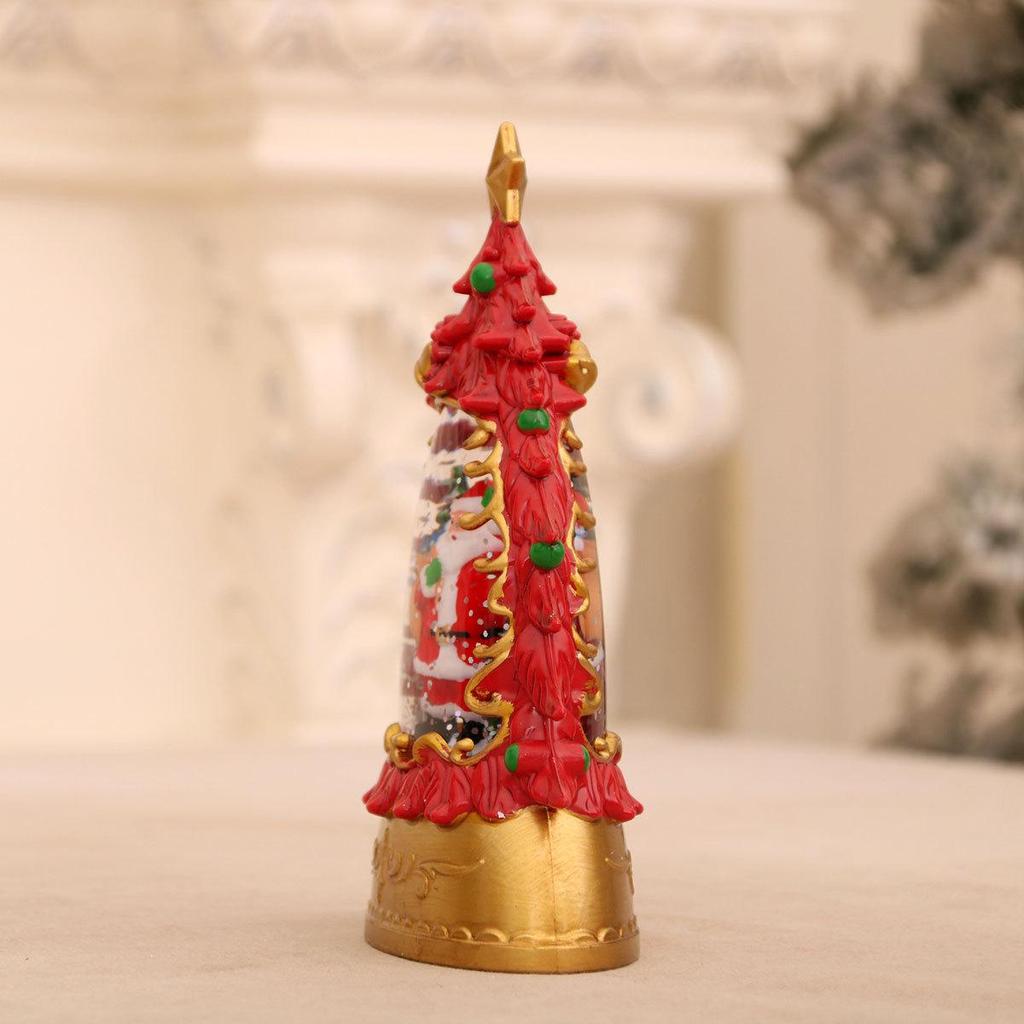 Lampada Candela Luminosa Albero di Natale Dipinto - Regalo per Bambini e Decorazione da Tavolo
