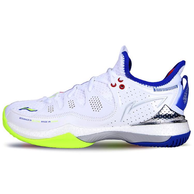 New LiNing Battle Halberd 3 Cushioned Slip Resistant Abrasion Resistant Breathable Low Top Badminton Shoes Unisex White AYAS024-1