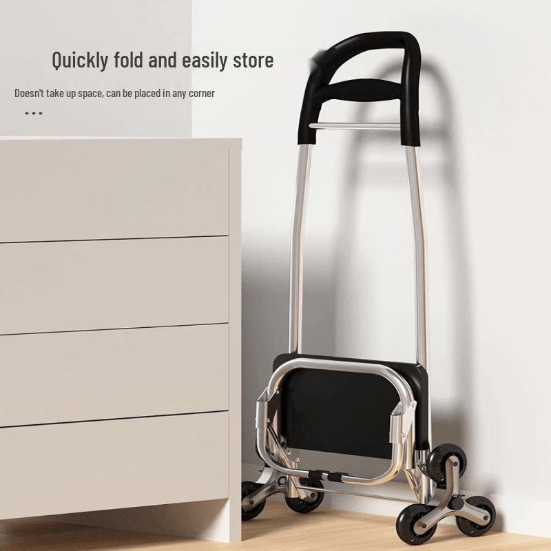 Portable Folding Shopping Cart with Thickened Frame