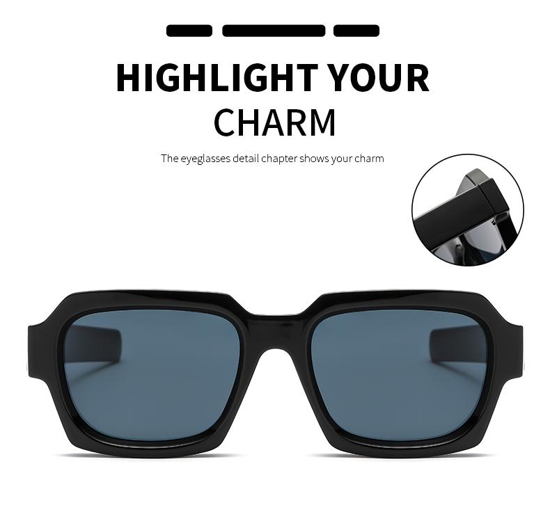 Fashion New Classic Retro Square Glasses Dazzling Colorful Fashion Accessories Sunglasses Street Shoot Versatile Female