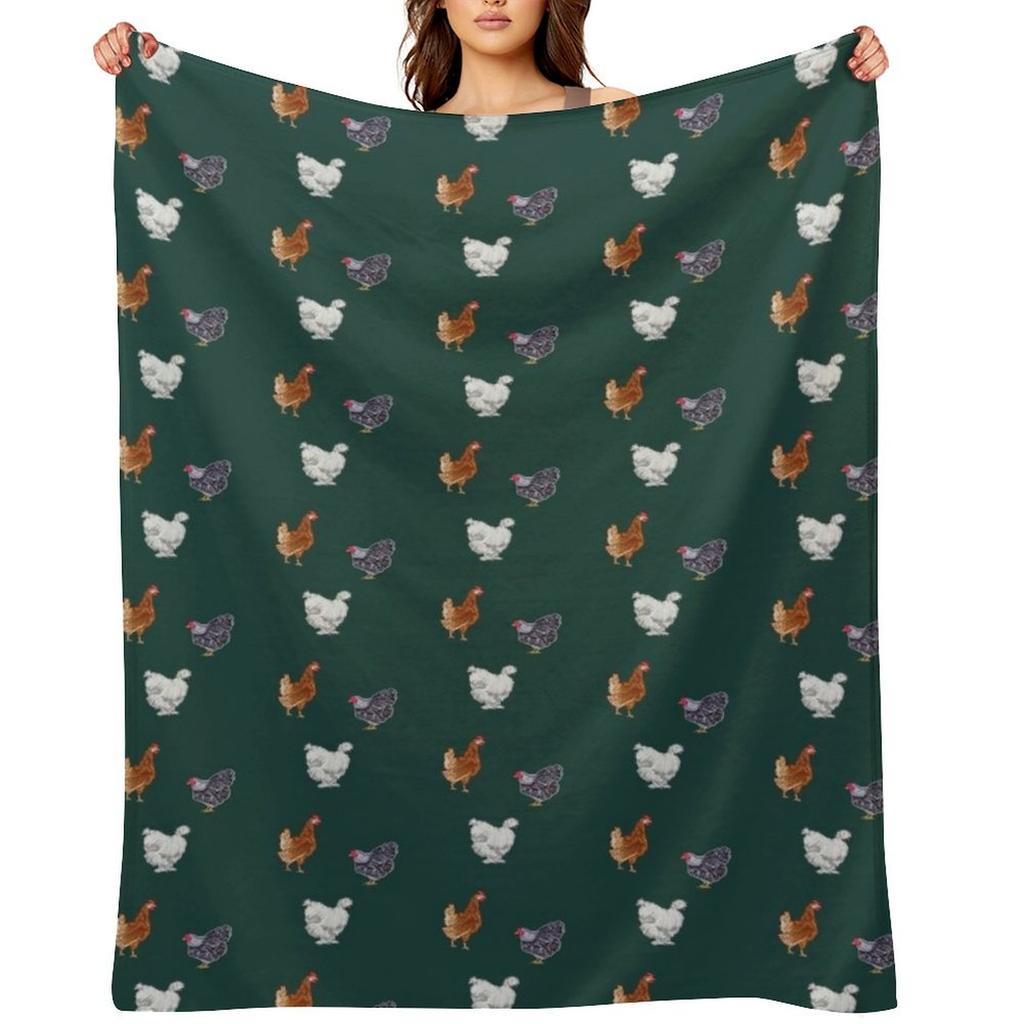 Look At All Those Chickens Throw Blanket Sofa Throw Large Warm for Winter Flannel Fabric Blankets