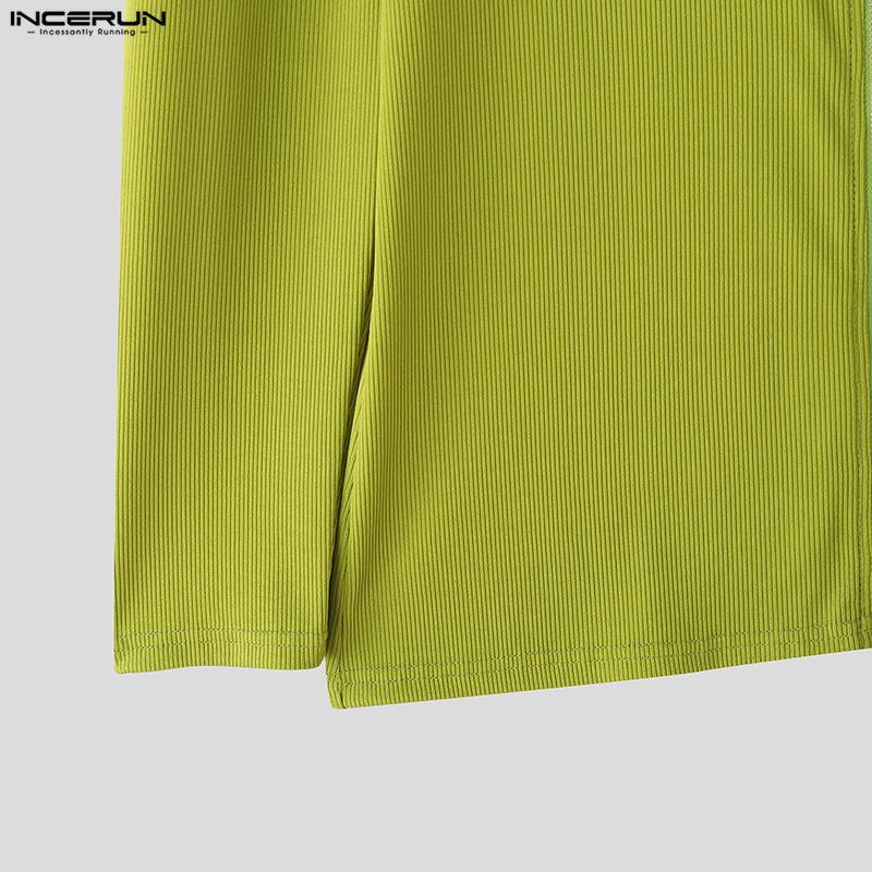 INCERUN Spring Men Turtleneck Long Sleeve Fitted Pullover Tops Undershirts