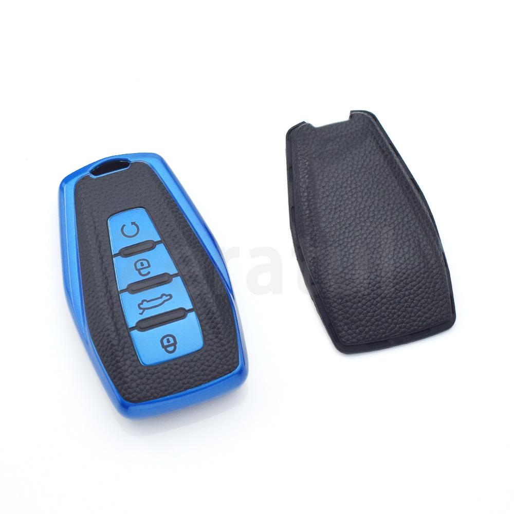 Leather Car Key Cover Case For Geely Coolray Atlas Boyue Nl3 Emgrand X7 Ex7 Suv Gt Gc9 Borui Car Shell Holder Bag Accessories