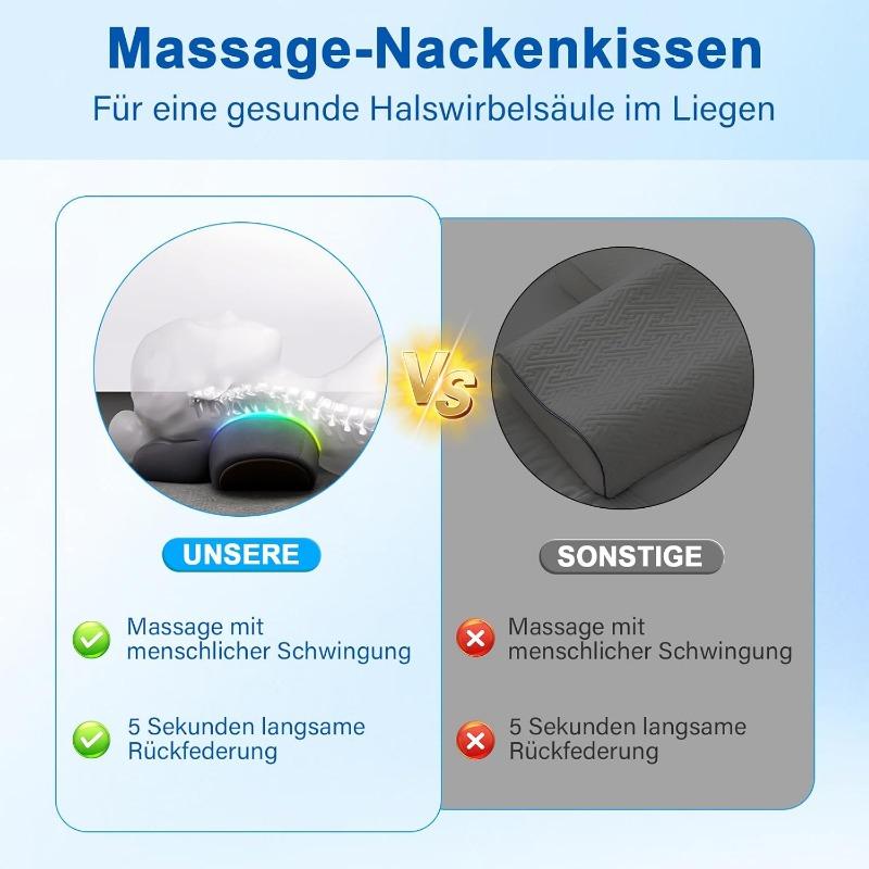 Electric Neck Massager with Heat, 3-in-1 Relaxation Pillow for Neck, Neck Traction, Shoulder Corrector for Pain Relief, Deep Tissue
