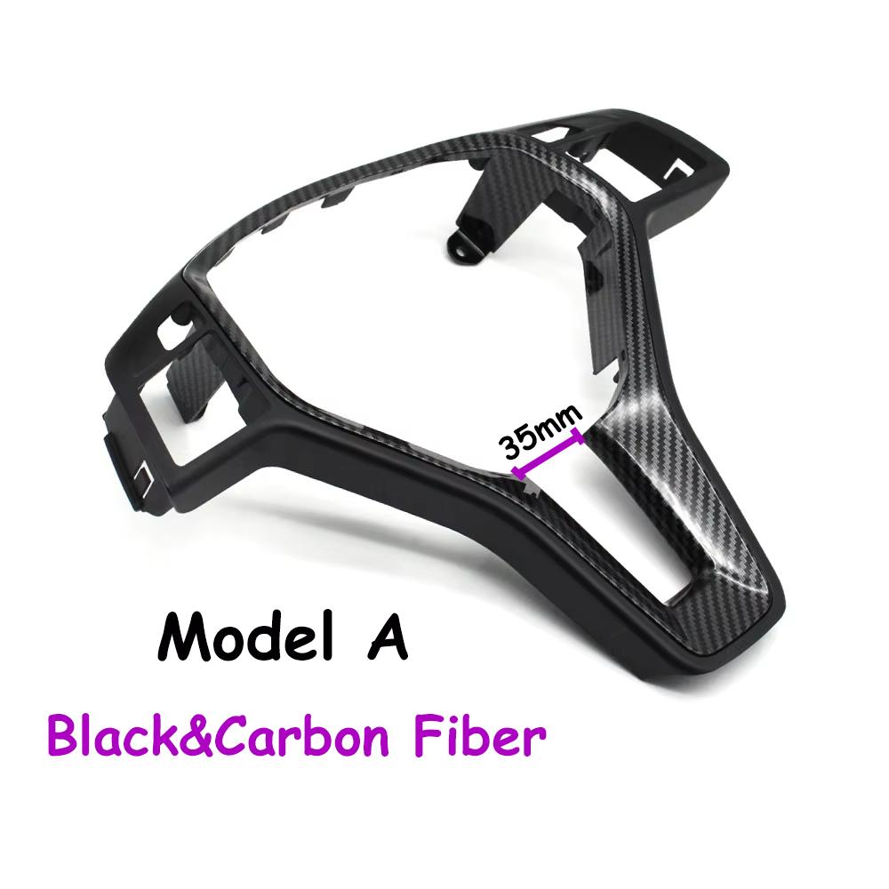 35MM W176 W246 W204 X204 W212 W207 W156 W117 Interiör Bil Ratt Kolfiberöverdrag Panel Trim För Mercedes Benz