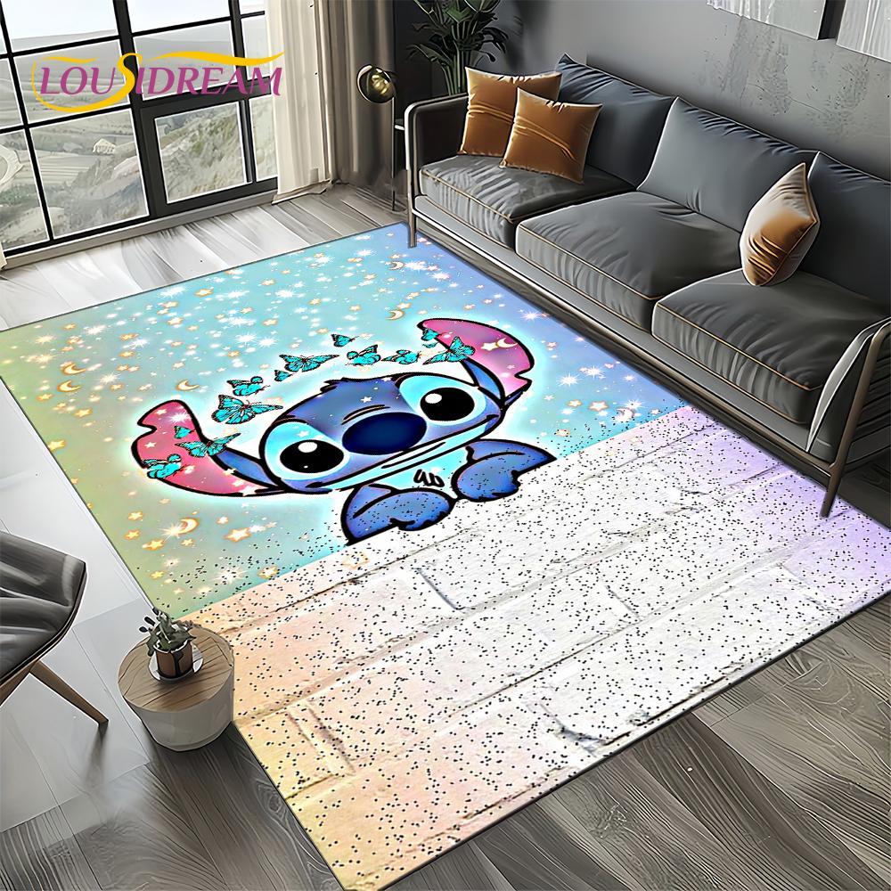 27 Style Cute Stitch Cartoon 3D Carpet Rug for Home Living Room Bedroom Sofa Doormat Decor,Child Non-slip Floor Mat Gifts