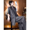 Spring Summer Plus Size Women's Cotton Linen Suit: Breathable High-End Blazer & Pants Two-Piece Set