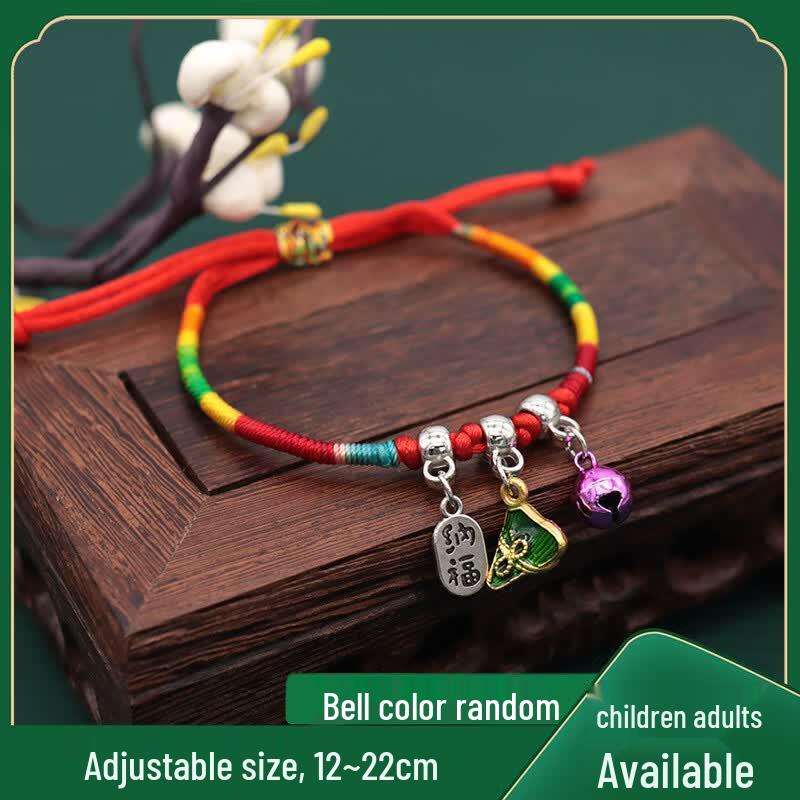 Changbaosen Dragon Boat Festival Hand-Woven Five-Color Rope Zongzi Bracelet (5-Pack)