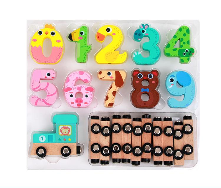 Magnetic Number Train Blocks: Colorful Wooden Educational Toy for Early Childhood