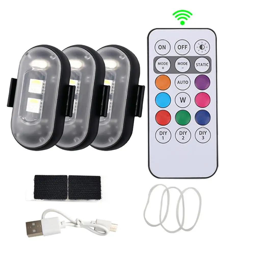 Wireless Remote Control Strobe Light LED Warning Light RC Bicycle Car Aircraft 7 Drone Lamp Motorcycle Flash Colors Indicat L1U0