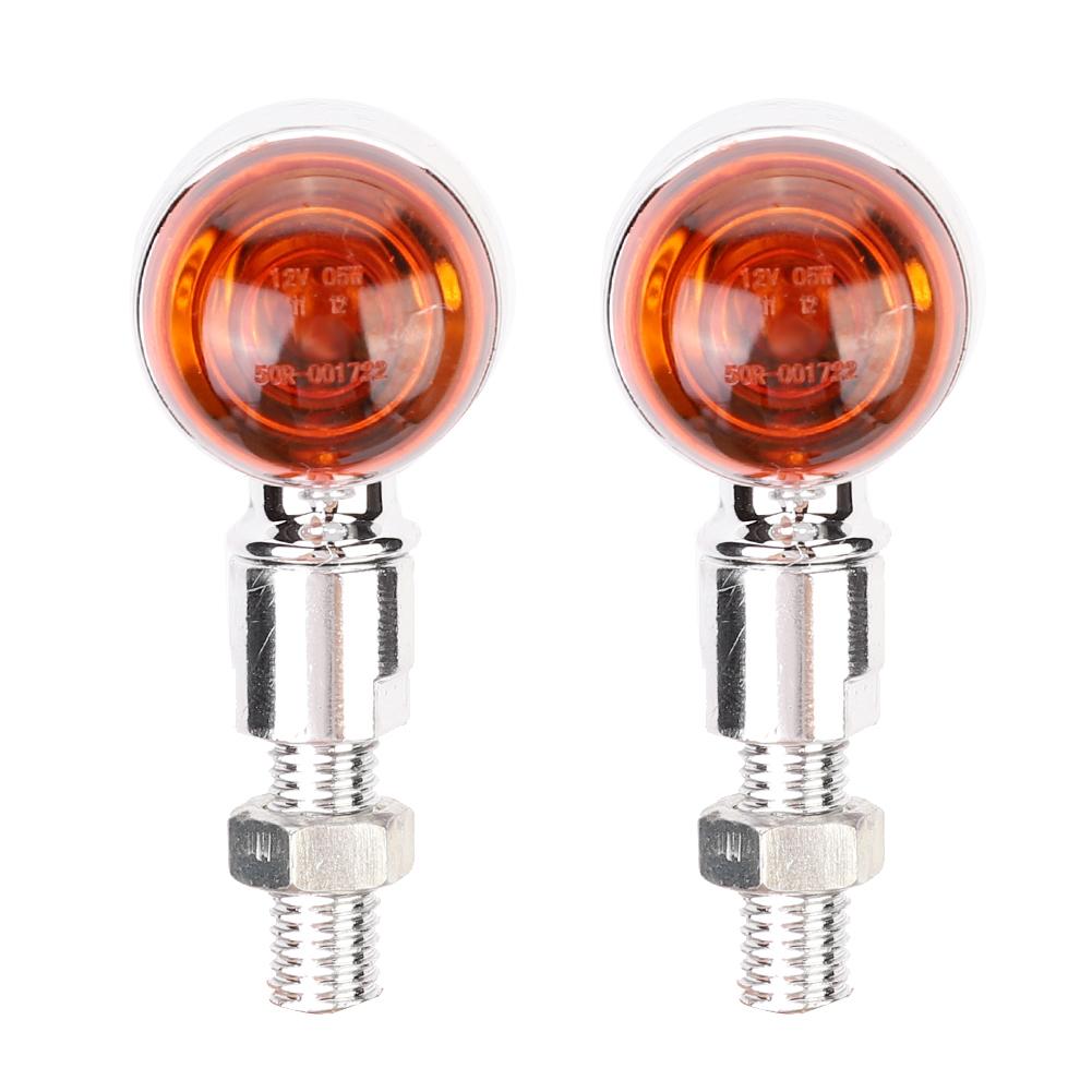 

2Pcs Motorcycle Bullet Turn Signal Lamp Indicator Light Modification AccessorySilver Yellow Cover