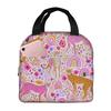 Borsa termica per il pranzo 'Ghepardi in un arcobaleno' per bambini, borsa frigo scolastica, contenitore termico per alimenti, borsa tote, contenitori portatili per il pranzo