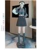 Grauer Wollmischung High-Waist A-Linien Petite Bodycon Rock - Elegante Herbst/Winter 2025 Mode
