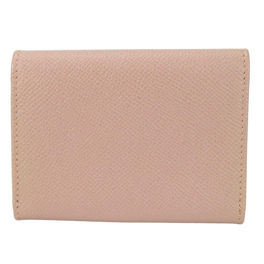 Used BVLGARI Card Case Bulgari Bulgari leather pink beige Clip type
