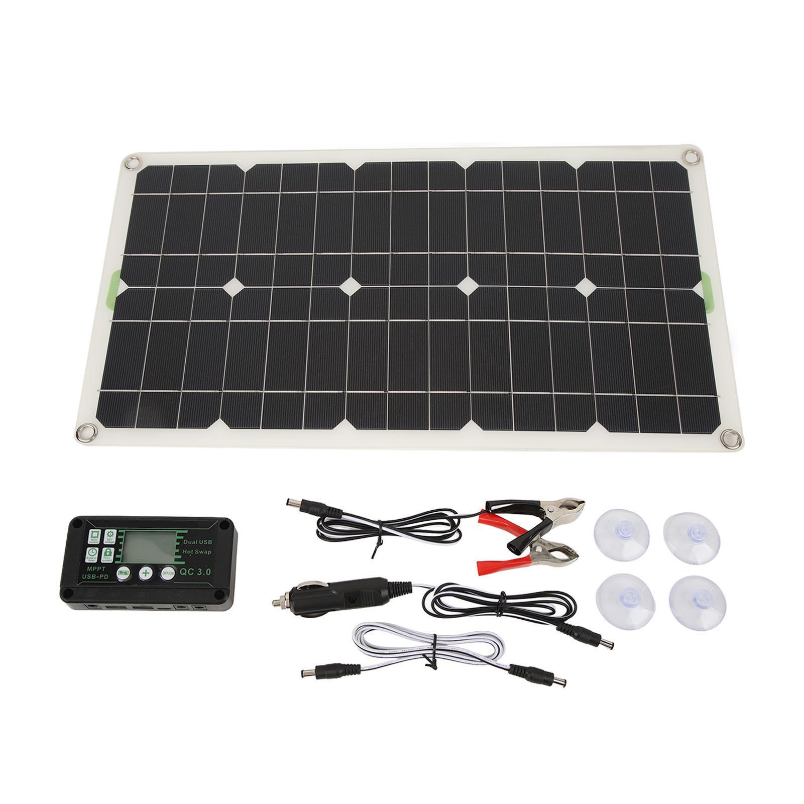 

RV Solar Panel 250W Mono Solar Battery Charger Panel Dual USB Port for Auto Ignition Charging with 30A Controller
