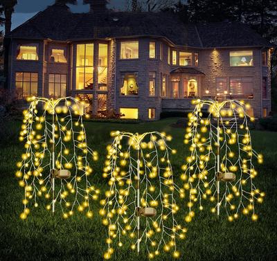 Solar-Gartenleuchten für den Außenbereich, wasserdicht, Kupferdraht, Lichterkette, dekorative Lichter für Terrasse, Terrasse, Weg, Bürgersteig