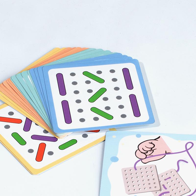 1 Set Children's Fun Montessori Learn Basic Life Skills Teaching Aid Clothes Threading Sewing Board Game Kids Educational Toys