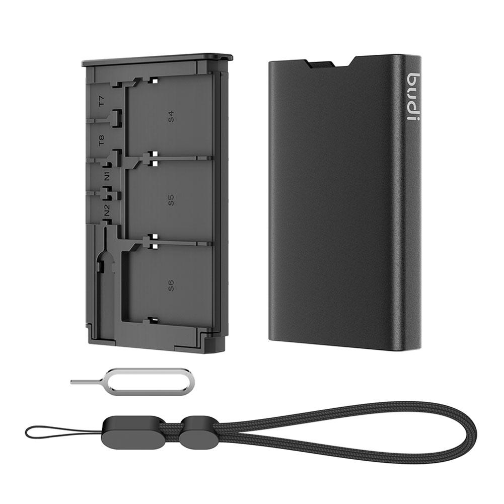 

BUDI Portable Aluminum Memory Card Box Suitable for 6 SD cards/Micro SDHC/Micro SDXC TF 8 Card Holder Storage Box China