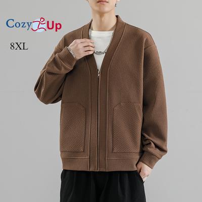 Cozy Up Men's Cardigan Sweater Wool Blend Cable Knit V Neck Buttons Cardigan with Pockets