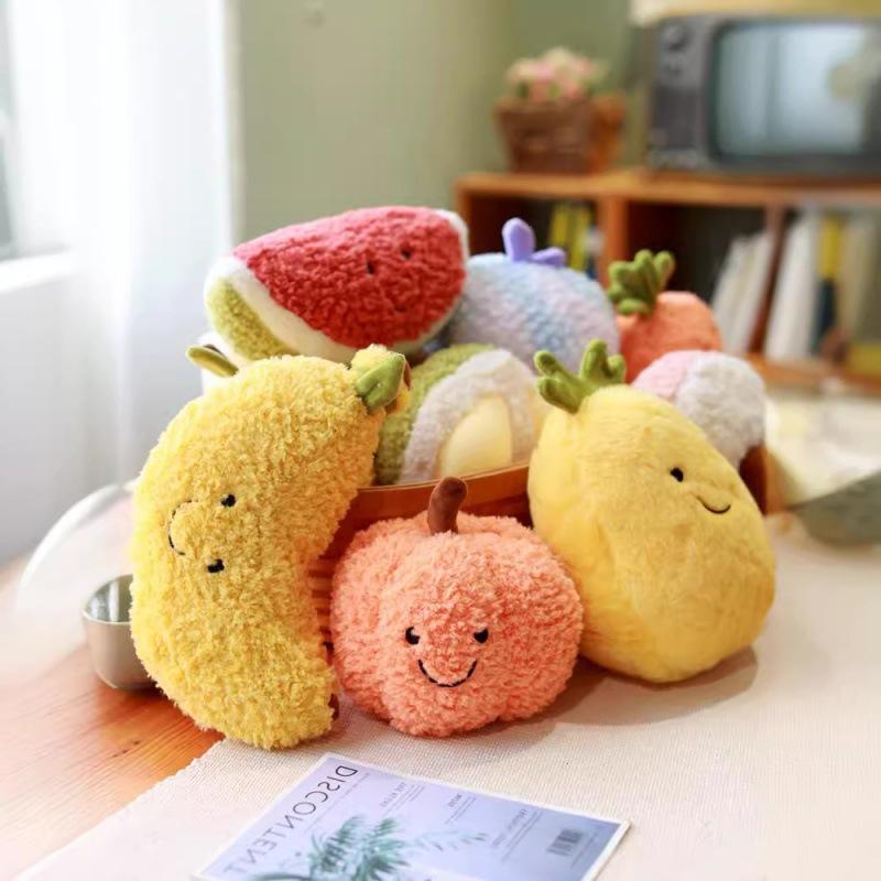 Plush fruit doll grab machine doll throw pillow toy durian cute pineapple doll simulation watermelon wedding sprinkle