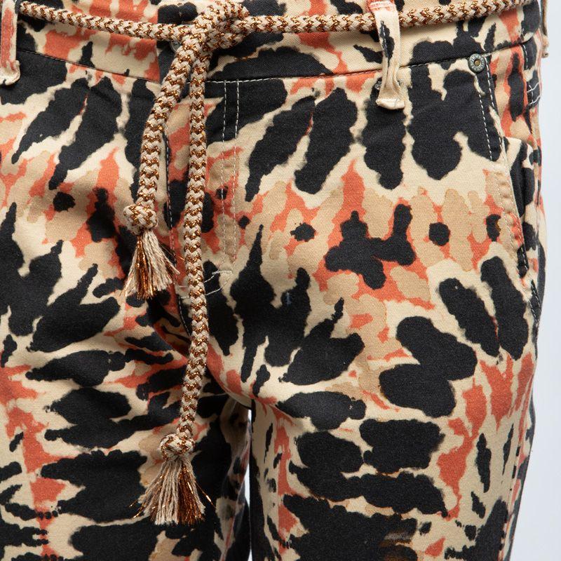 Pantalon taille basse imprimé wwodstock avec ceinture en corde Femme PLEASE