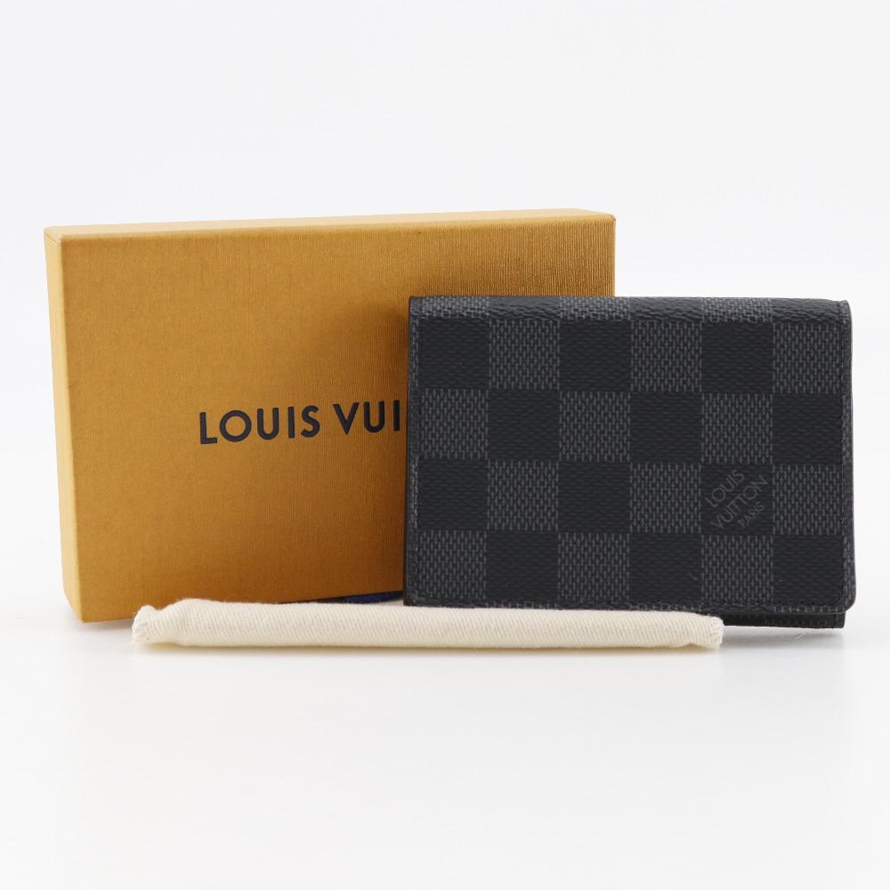 LOUIS VUITTON Anneveld Cult de Visit Card Case N63338 name card holder black Damier Grafitto Canvas mens Used