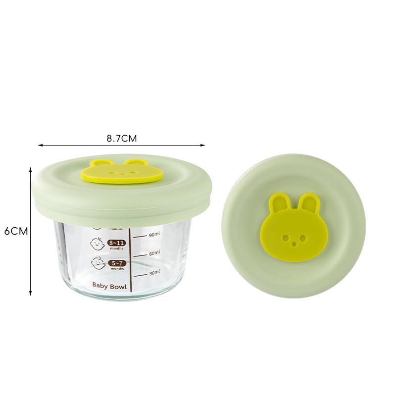 Glass Bowl Baby Food Supplement Bowl With Scale Portable Lunch Box Food Storage Seal Heating Food Grade Silicone