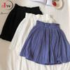 Solid Chiffon Summer Shorts Skirt Women Fashion Elastic Waist Pleated Mini Skirt Casual Beach Faldas Saias