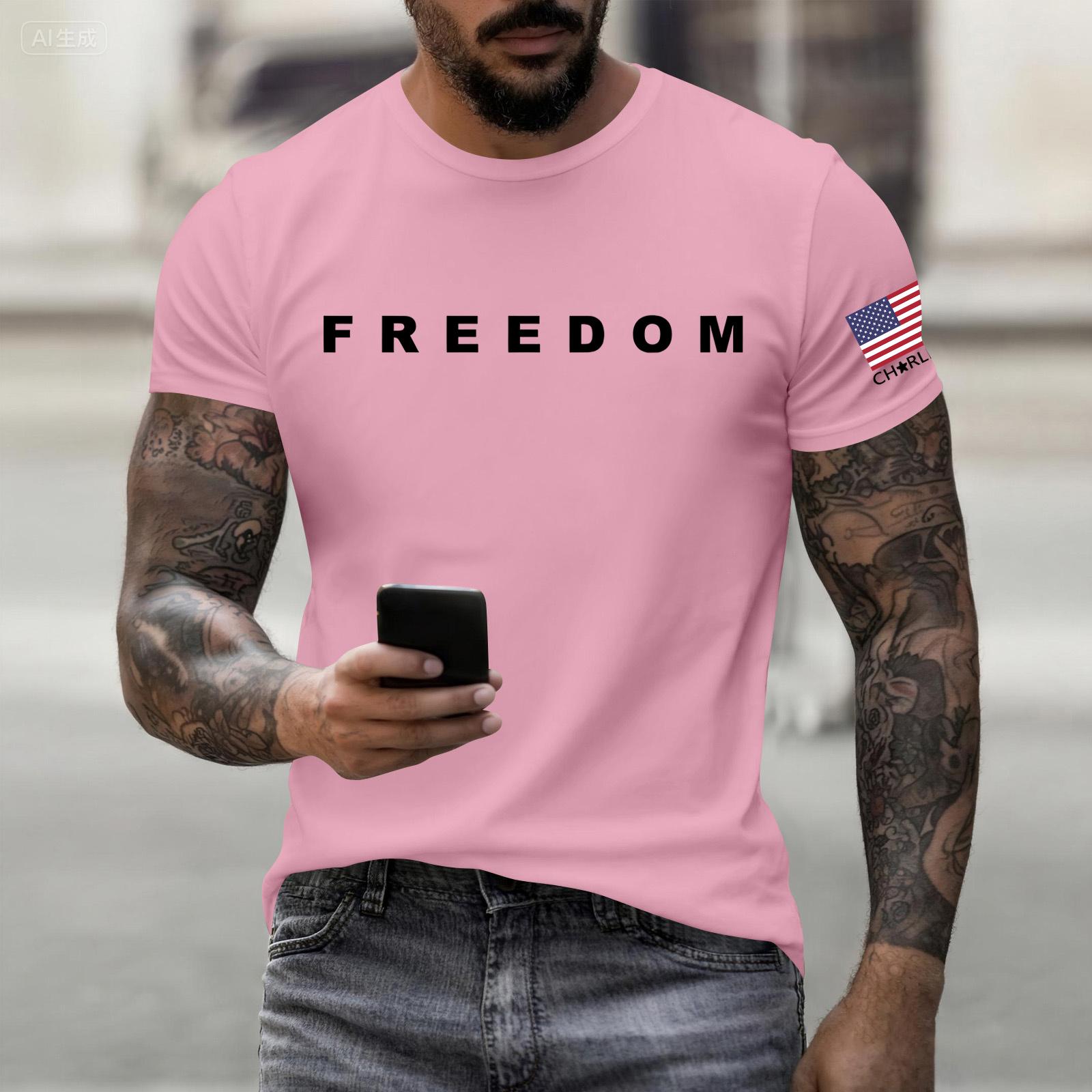 

Модная одежда для работы с коротким рукавом и круглым вырезом, принтованные топы для мужчин, летние топы XL розовый