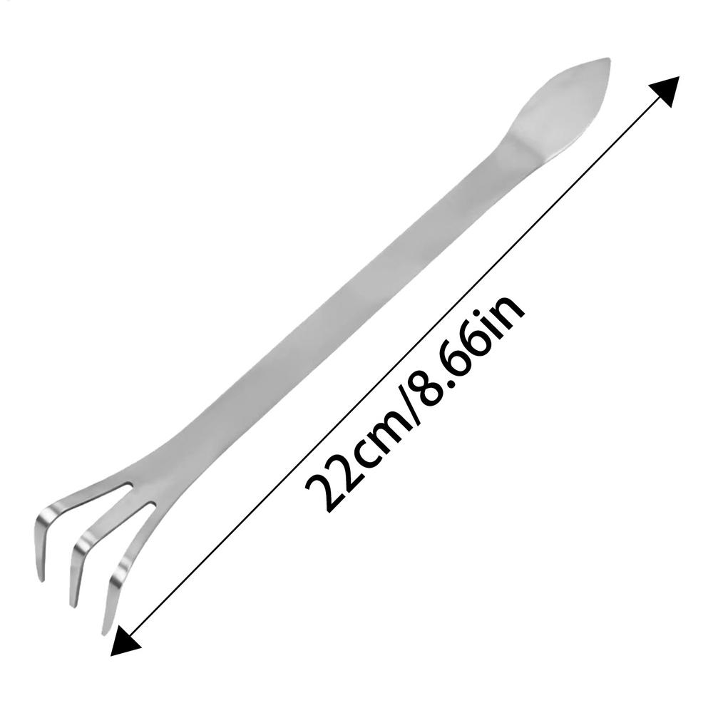 

Bonsai Rake Stainless Steel Soil Loosening Tool With Ergonomic Handle Double-Head Multi-Functional Gardening Supplies For Home серебряный