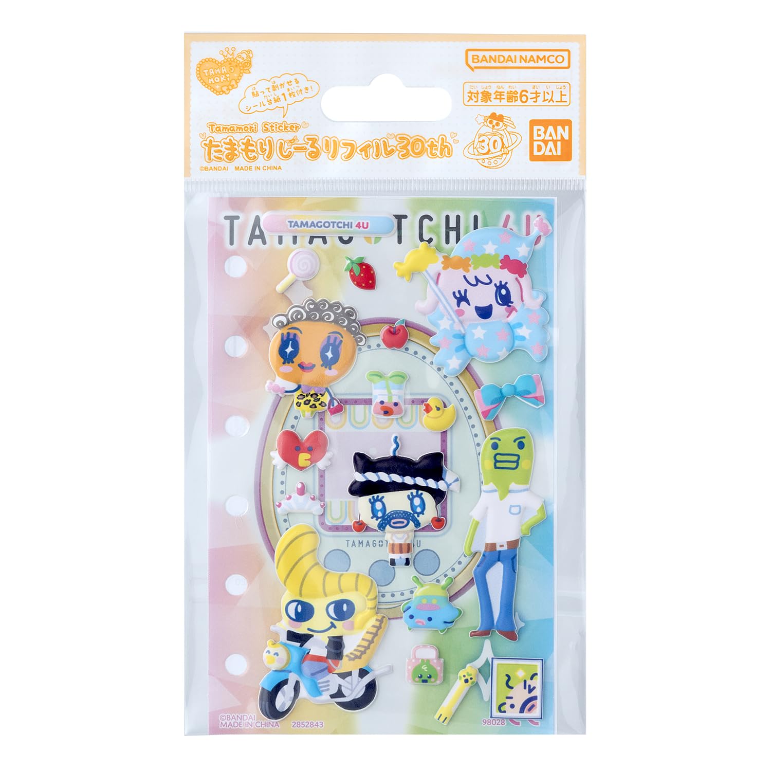 BANDAI Tamamori Seal Refill 30th TAMAGOTCHI 4U Set Recommended Age 6 Years Older