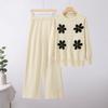 Fashion Casual Knitted Suit Pants Loose Sweater Wide Leg Pants Trousers Two-piece Daily Wear
