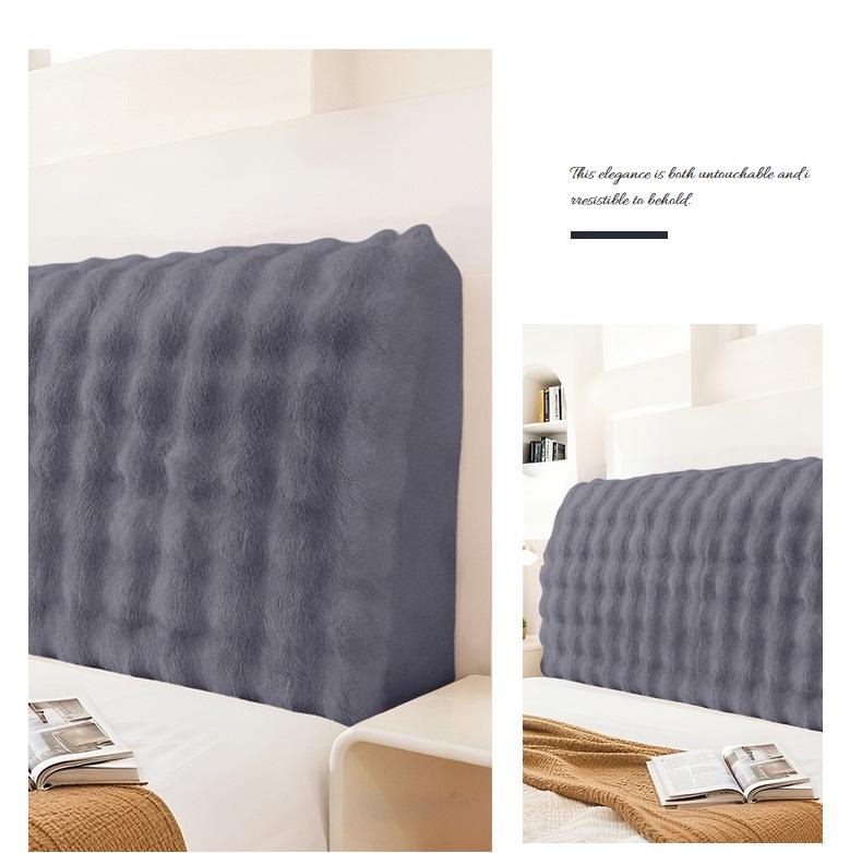 Elastic Upholstered Headboard Cover - Soft, Dustproof & Thickened Protector for Solid Wood Headboards