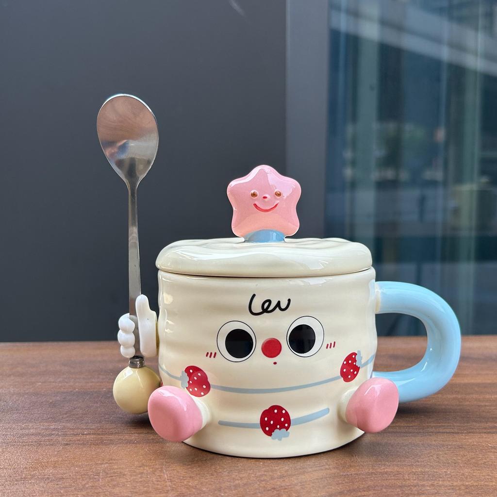 Creative Water Cup Holiday Gift Mug Gift Cup for Best Friends Girlfriend Practical Cake Ceramic Cup