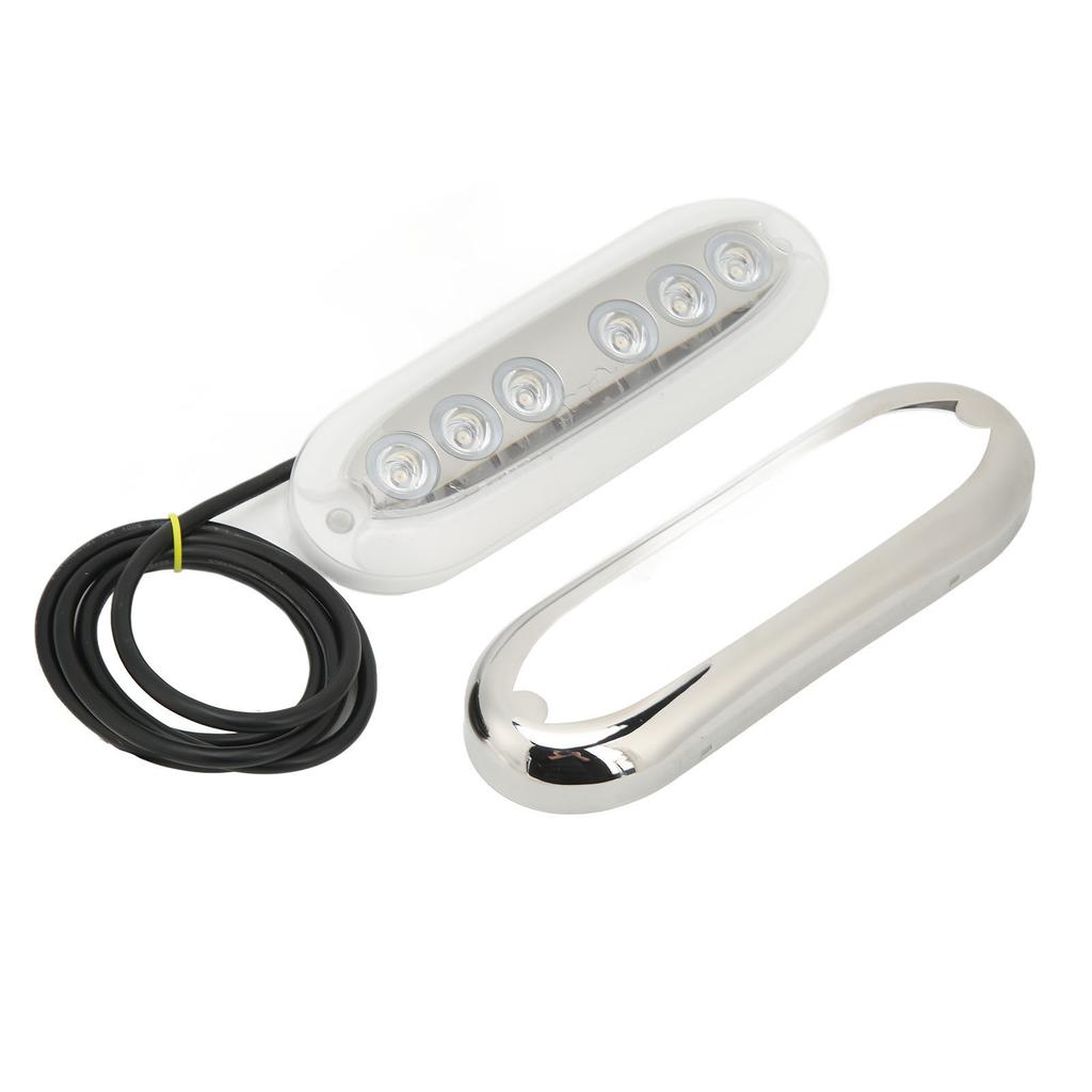 12V to 24V Boat Underwater Light 6 LED Lamp Beads IP68 Waterproof Strong Sealing for Ships Yachts Motorboats Blue Light