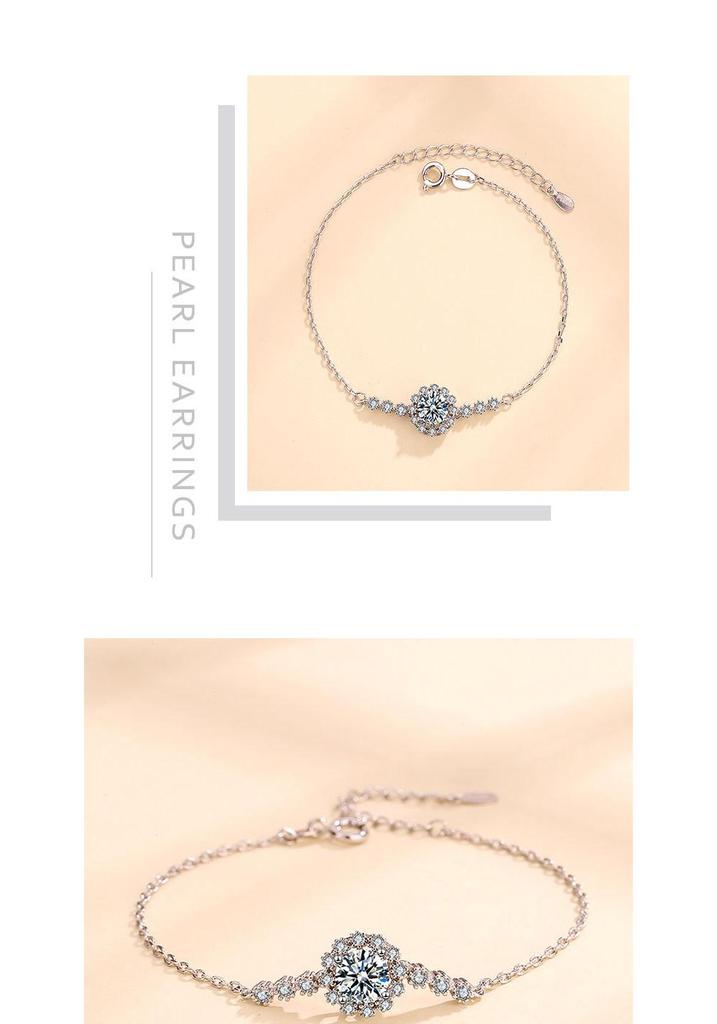 Simulated Moissanite & Zirconia Star Bracelet - Valentine's Jewelry Gift