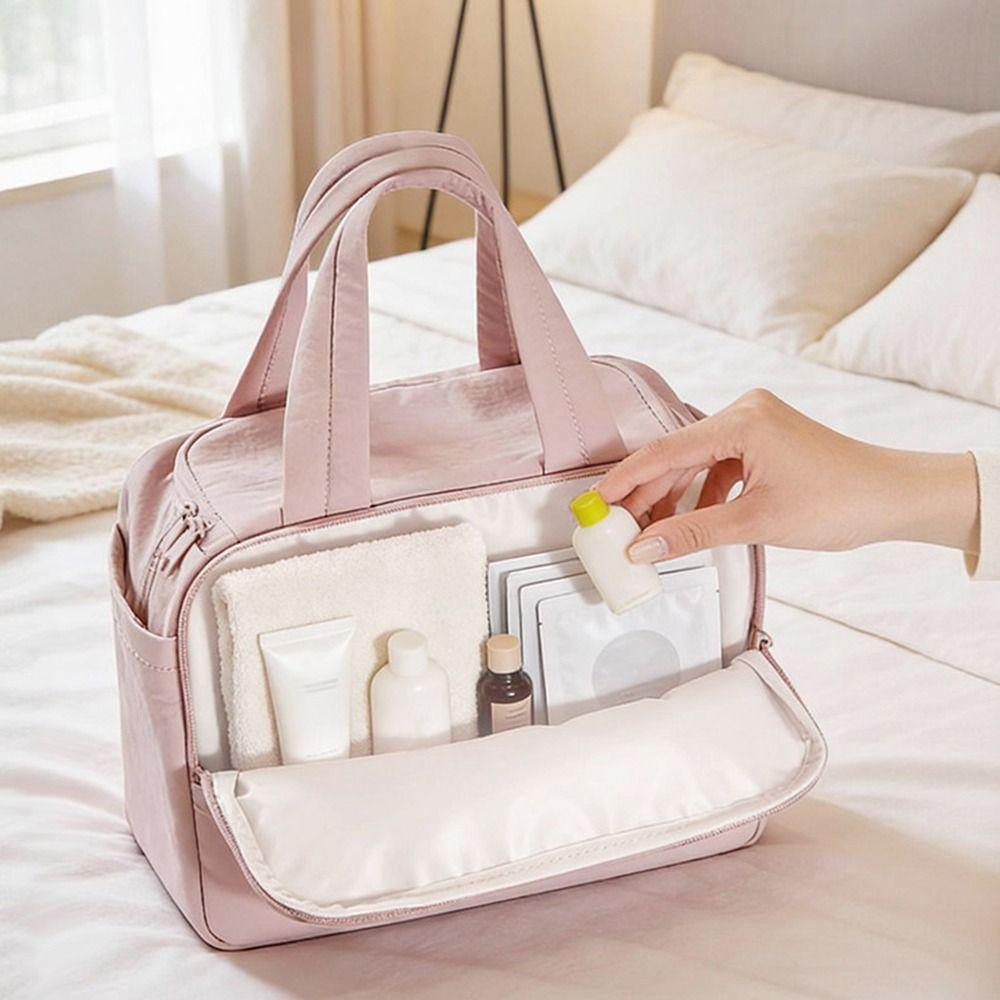 Dry-wet Separation Travel Toiletry Bag Large Capacity Women Cosmetic Tote  Travel Use